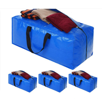 Foldable PE Extra Large Heavy Duty Storage Bag Moving Waterproof Moisture-proof Storage Bags With Reinforced Zippers